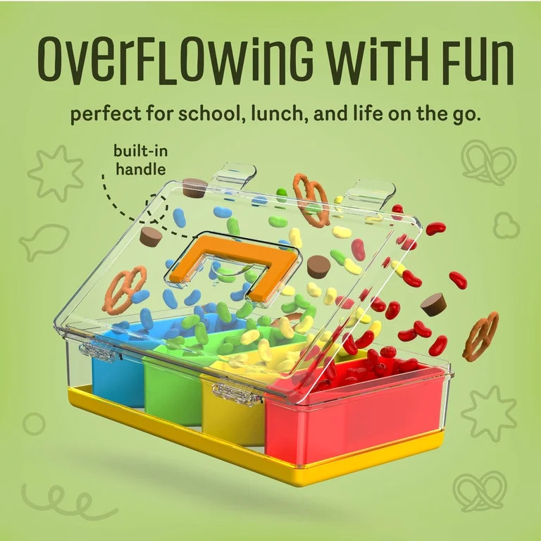 COOK WITH COLOR Lunch Box Container, 4-Grid Snack Box, Crayon Theme | Walmart (US)