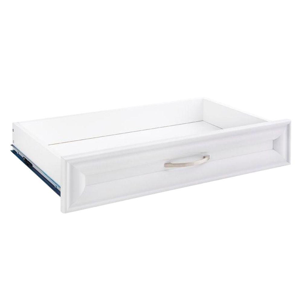 Selectives 23.5 in. W x 5 in. H White Decorative Wood Drawer | The Home Depot