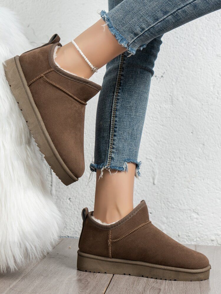 Faux Suede Thermal Lined Snow Boots | SHEIN