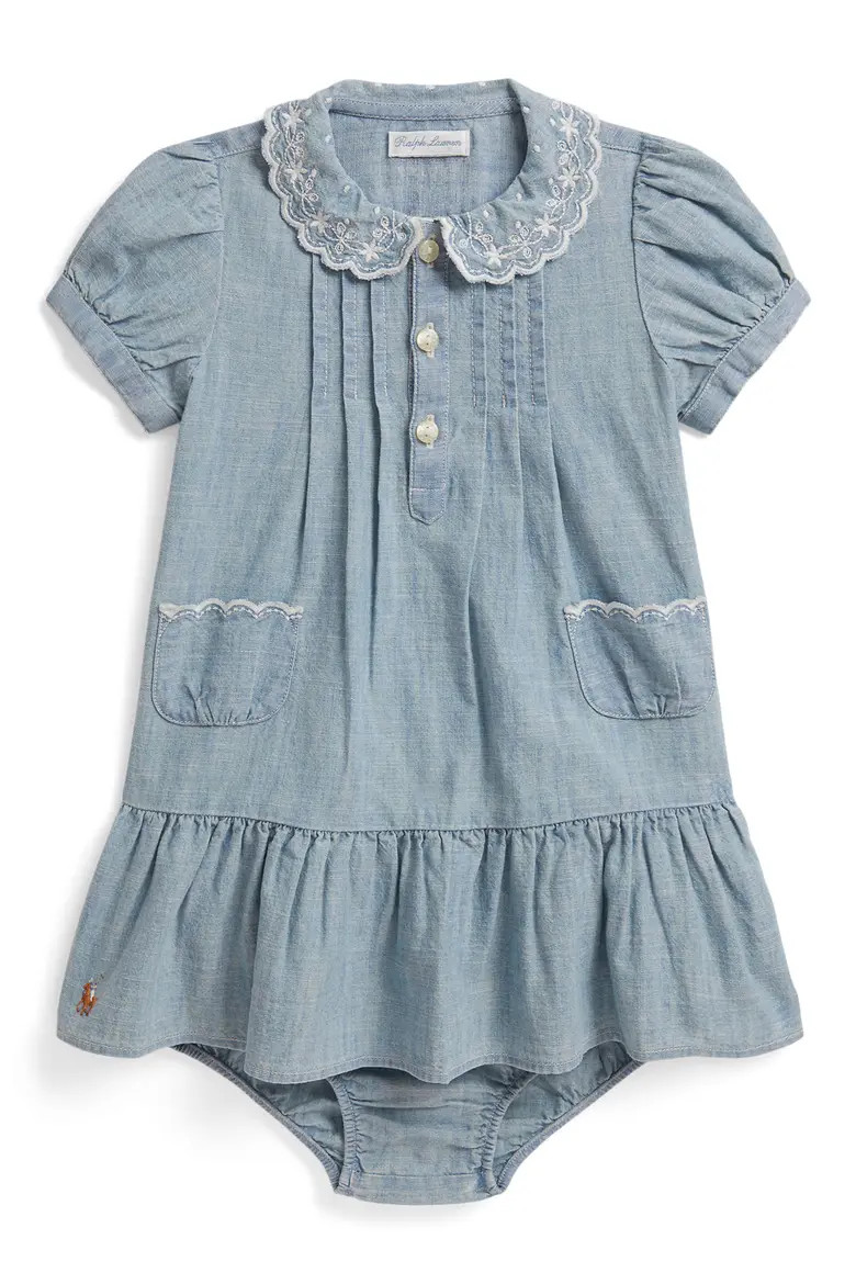 Kids' Embroidered Cotton Chambray Shortall (Women) | Nordstrom | Nordstrom