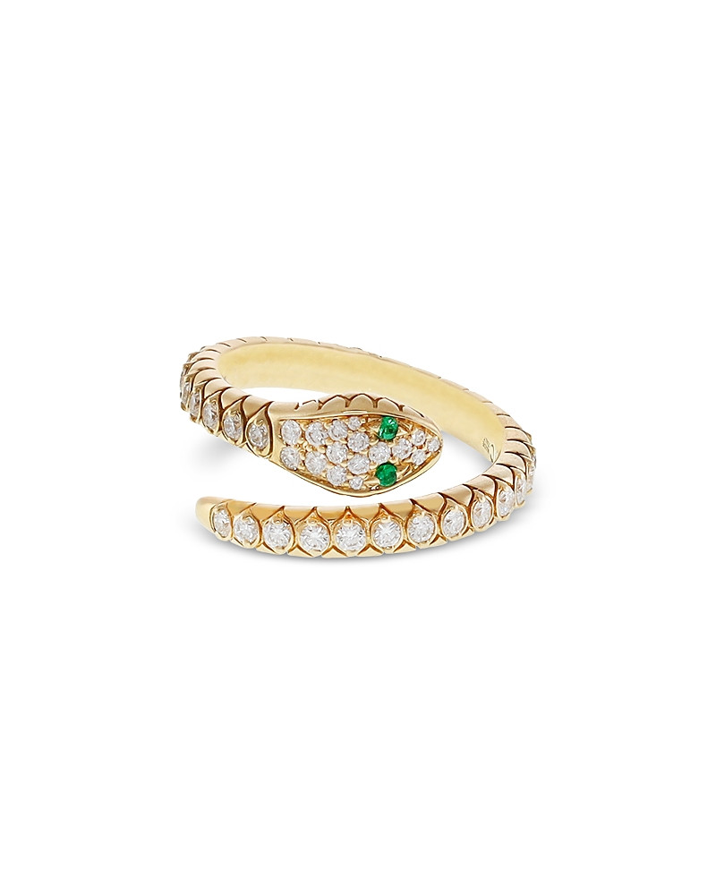 Crivelli 18K Yellow Gold Serpent Diamond & Emerald Snake Coil Ring - Exclusive, Italy Campaign | Bloomingdale's (US)
