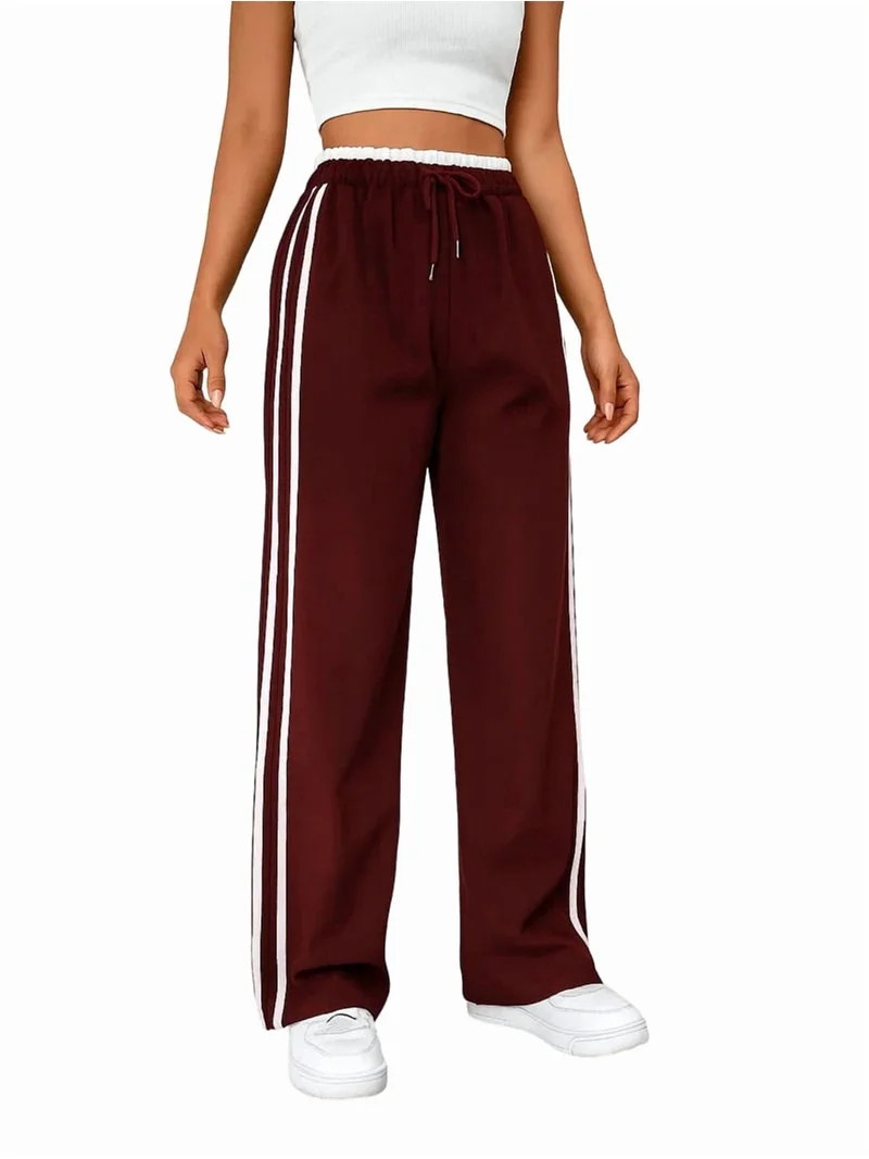 Women'S Track Pants Loose Straight Leg Jogging Sweatpants Warm-Up Sports Deep Red S | Walmart (US)