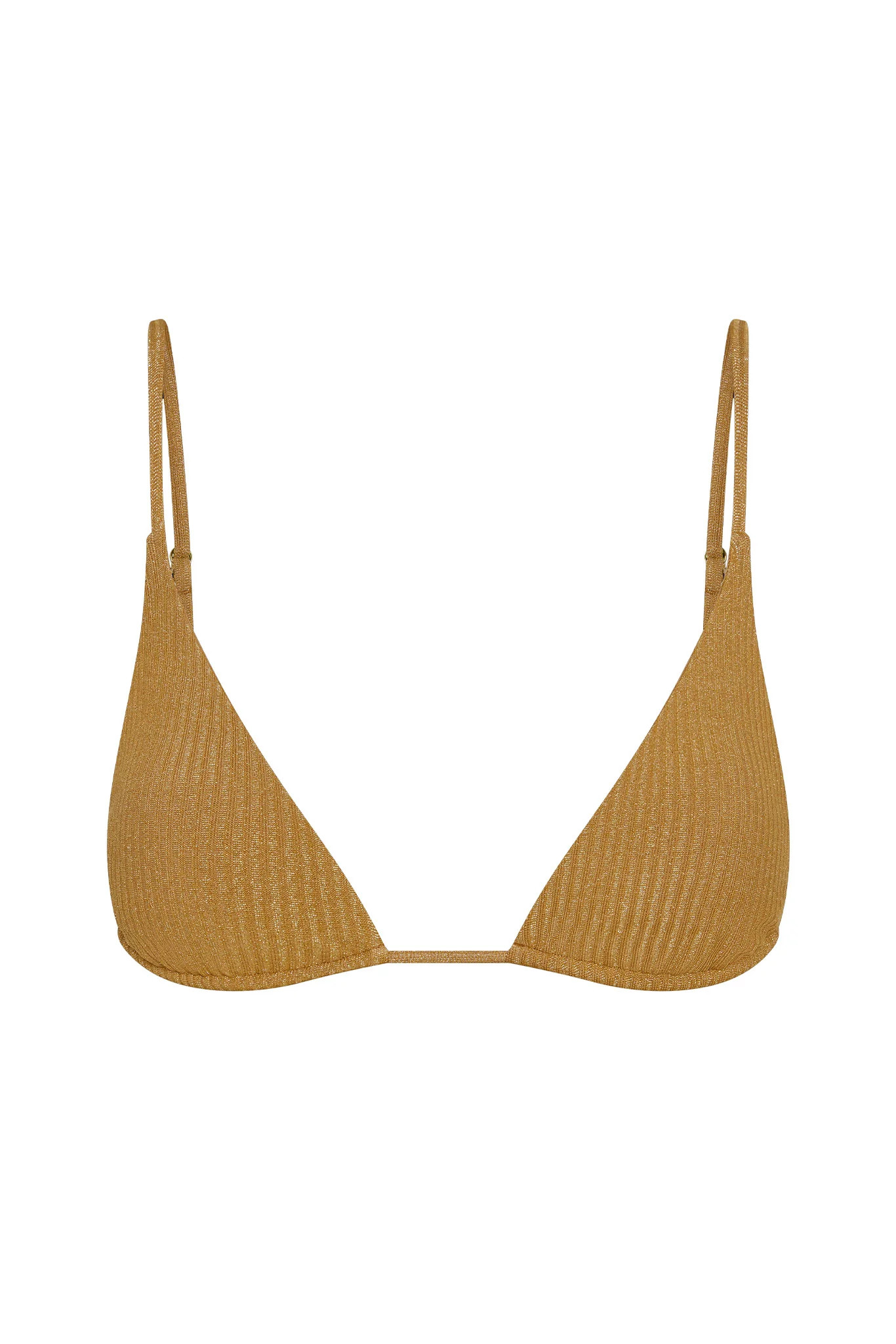 Kauai Top - Antique Gold Lurex Rib | Monday Swimwear