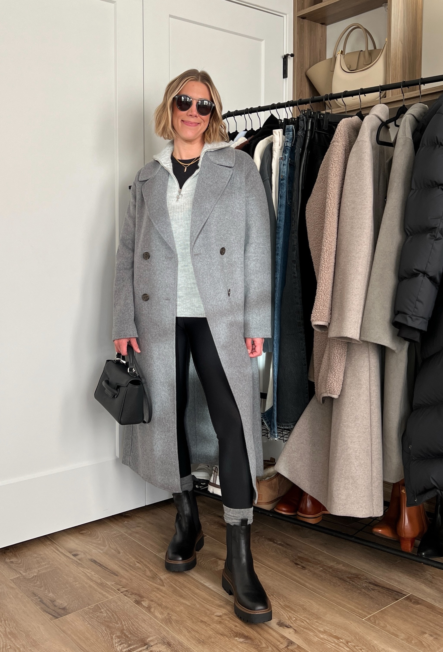 Wearing small leggings, small quarter zip sweater, small ribbed long sleeve, small long wool coat, boots tts 

#LTKsalealert #LTKfindsunder100 #LTKfindsunder50