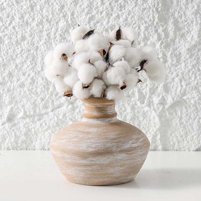 Ceramic Vases Home Decor, 6" Rustic Vase Farmhouse Decor Vase Terracotta Vase Pottery Decorative ... | Amazon (US)