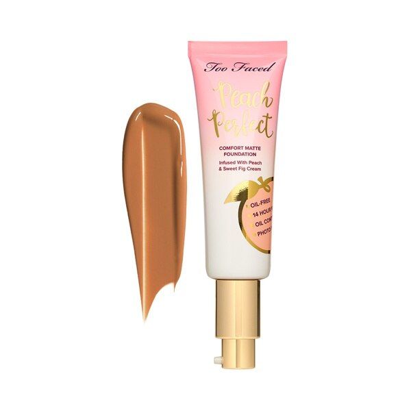 Too Faced Peach Perfect Foundation - Tan With Golden Undertones - Warm Sand (47.3 mL / 1.6 fl oz) | Too Faced Cosmetics