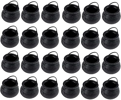 Halloween Mini Plastic Cauldrons, Novelty Candy Holder Buckets (24 Pack) | Amazon (US)