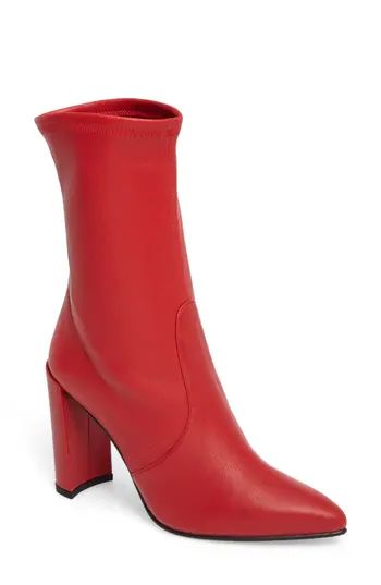 Women's Stuart Weitzman Clinger Stretch Bootie, Size 4 M - Red | Nordstrom