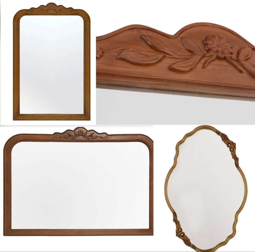 Love these wooden carved vintage style mirrors by My Texas House available online at Walmart. Comes in several different sizes. These would be great for a bathroom, guest bath , entry way, foyr, hallway #mirrors #walmart #mytexashouse

#LTKHome