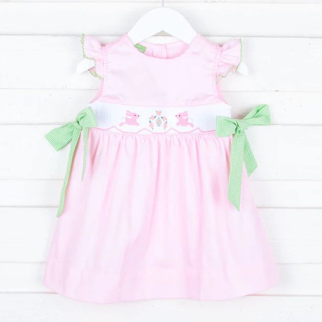 Pink Bunny Smocked Beverly Dress | Classic Whimsy