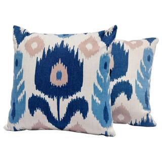 Sophia 17 in. x 17 in. Floral Polyester Square Outdoor Throw Pillow (2-Pack) | The Home Depot