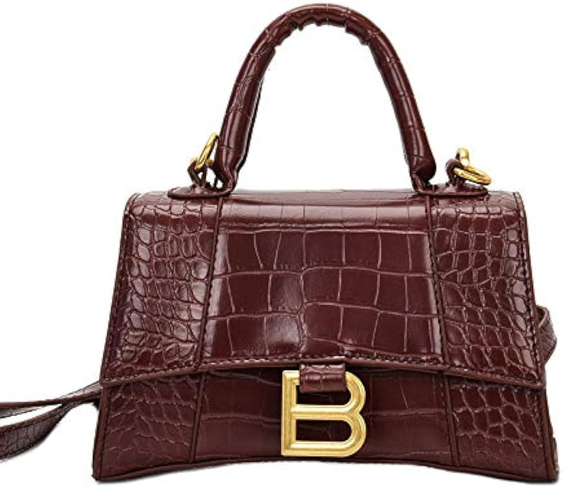 Hourglass Bag Women's Bag Casual Cool Shoulder Messenger Bag Small Black Square Bag (Brown) | Amazon (US)