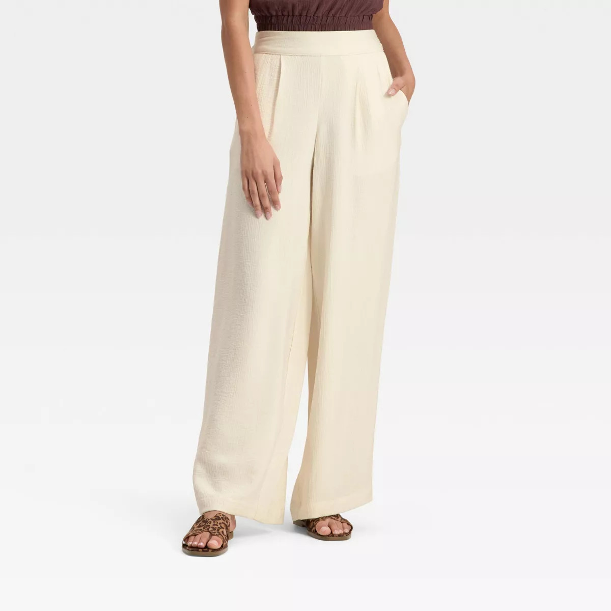 Women's High-Rise Modern Gauze Pull-On Pants - A New Day™ | Target