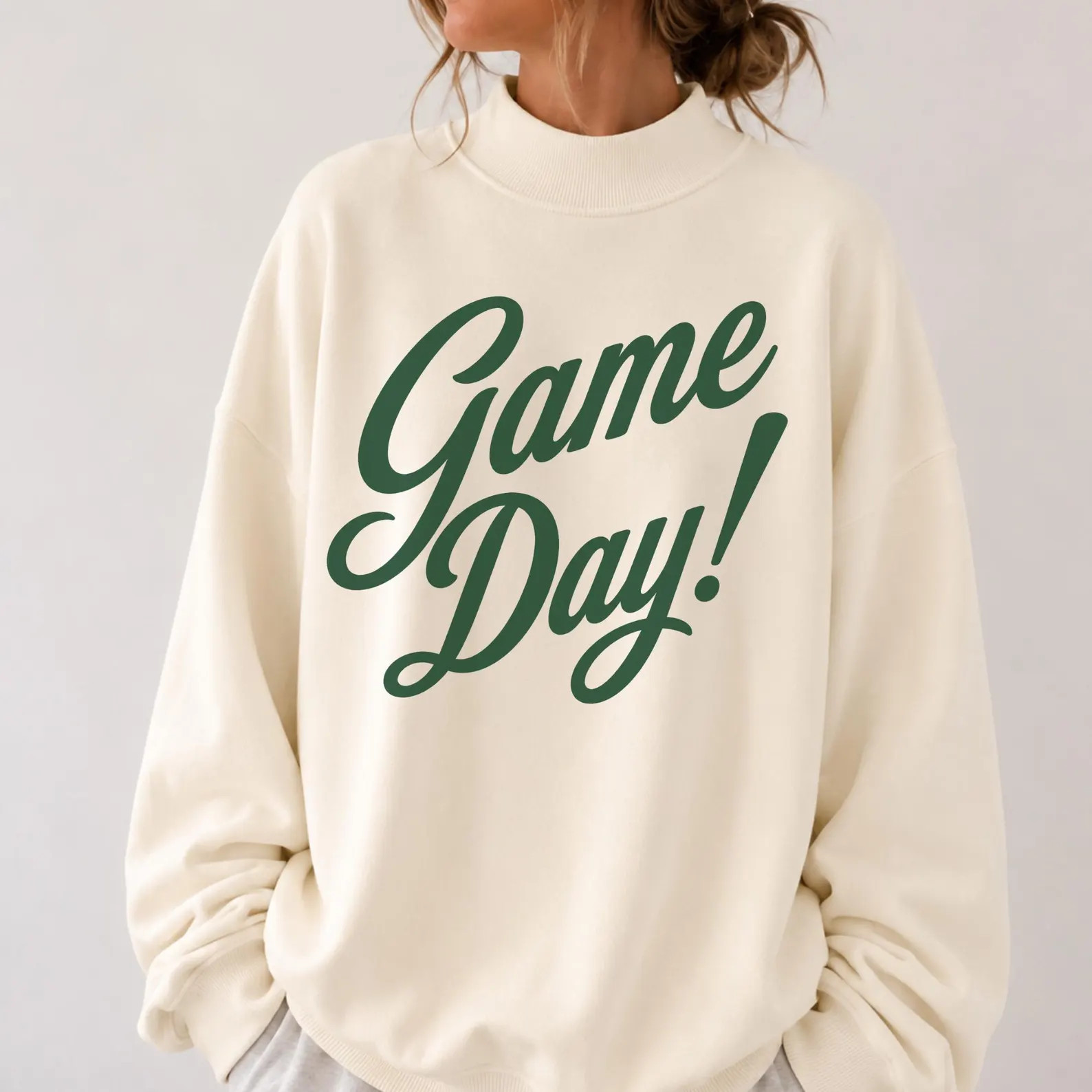 Retro Gameday Mockneck Sweatshirt Trendy College Game Day Mockneck Football Season Crewneck Overs... | Etsy (Global)