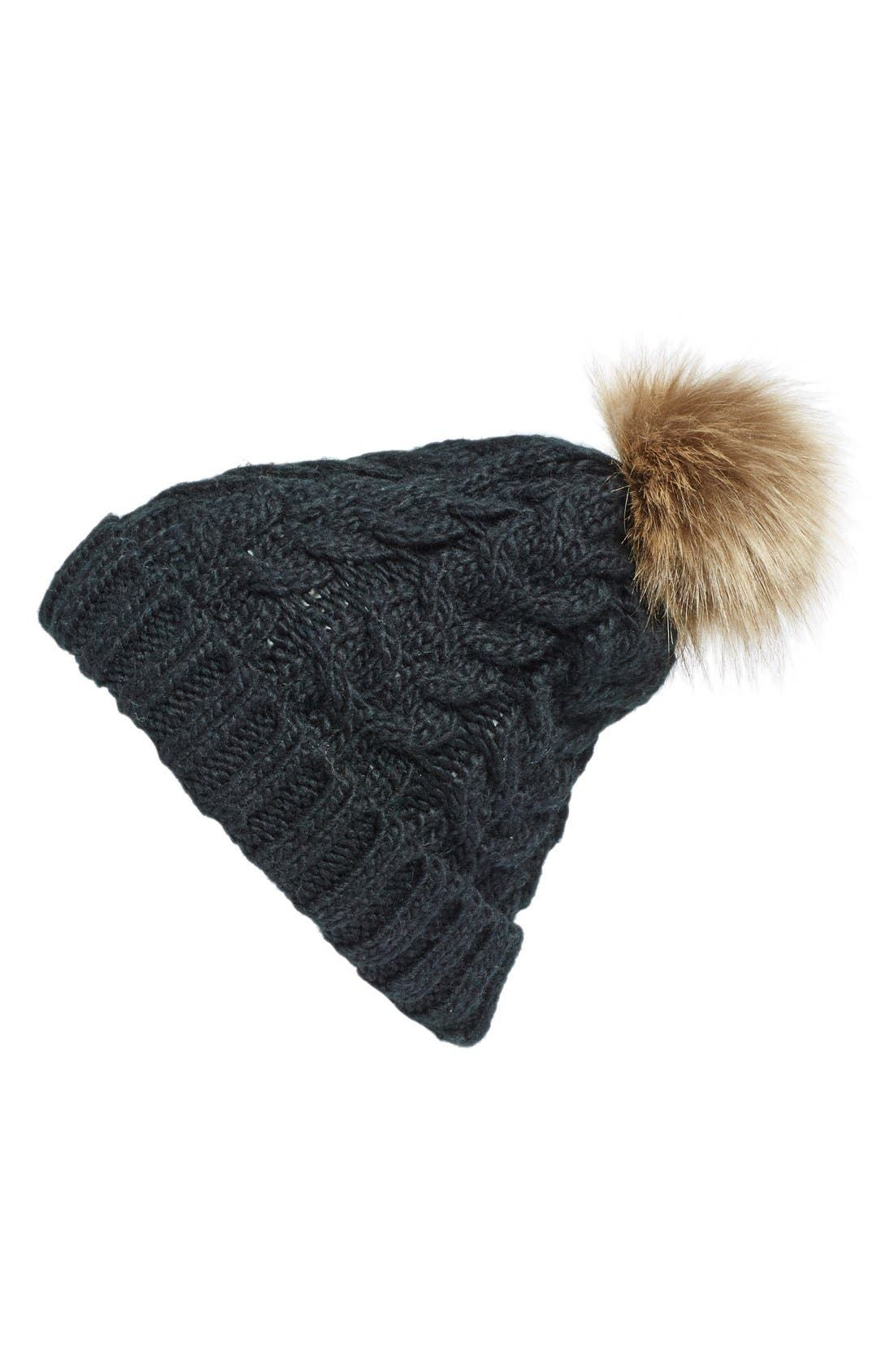 Knit Beanie with Faux Fur Pompom | Nordstrom