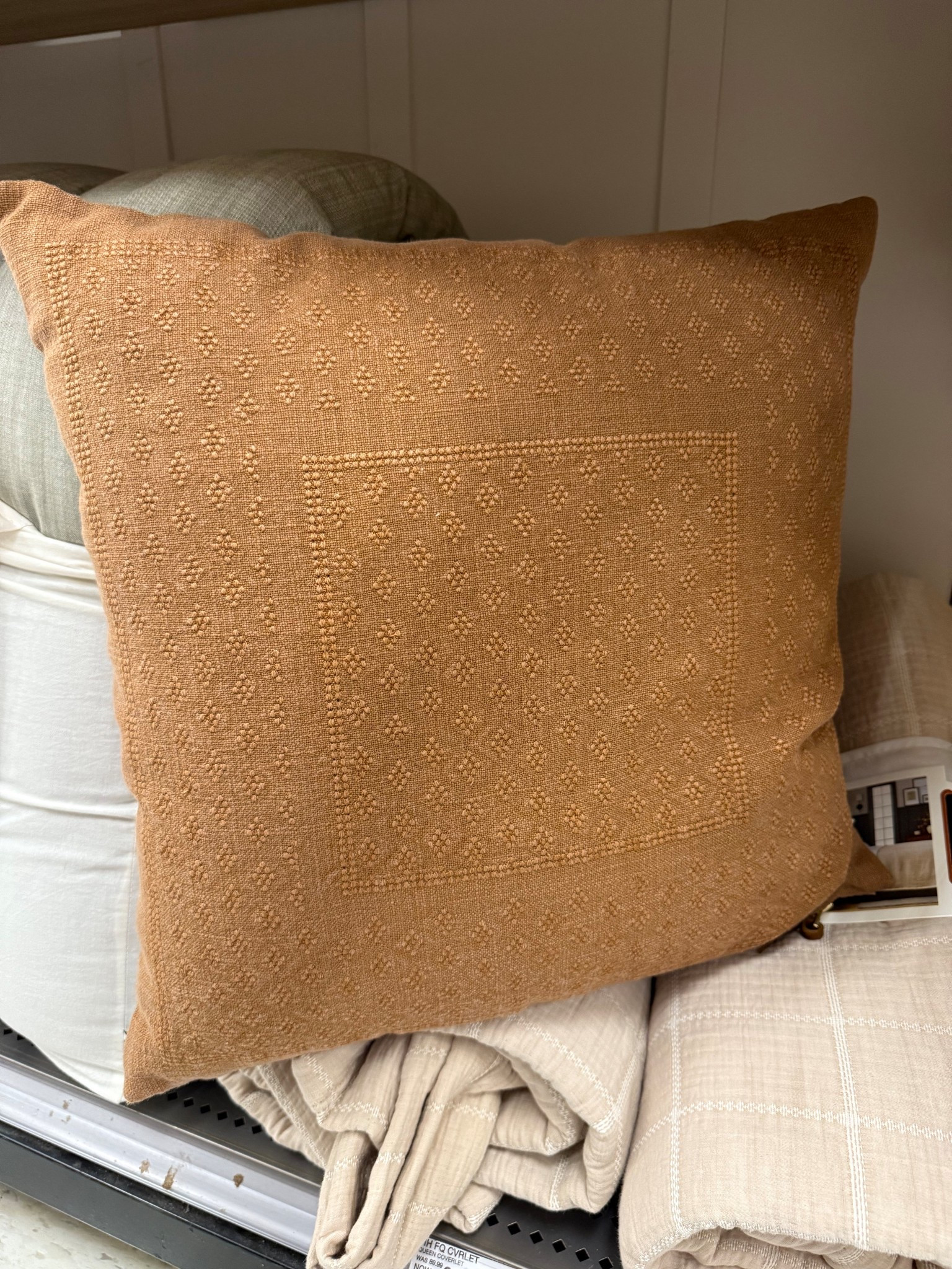 This pillow would cost so much more at Magnolia home! Finally found one instore! 🤎 Only $25 and comes in blue also. 

#LTKHome #LTKdayinmylife
