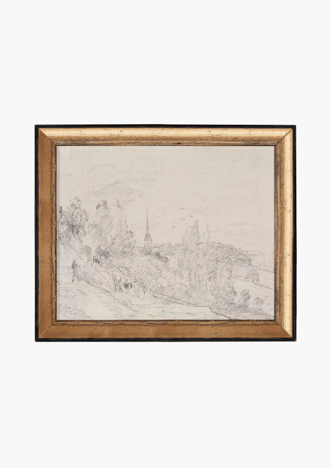 Promenade Drawing II. Scenery Sketch. Antique Landscape Scenery Drawing. Printed and Shipped Draw... | Etsy (Global)