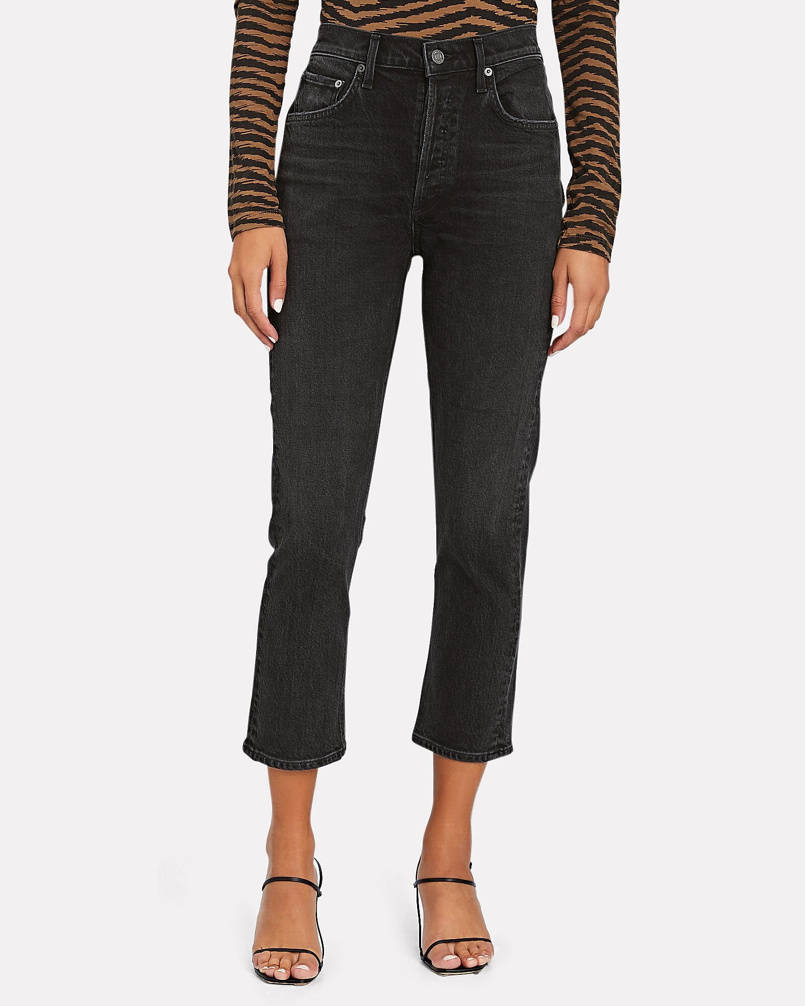 Riley High-Rise Straight Cropped Jeans | INTERMIX