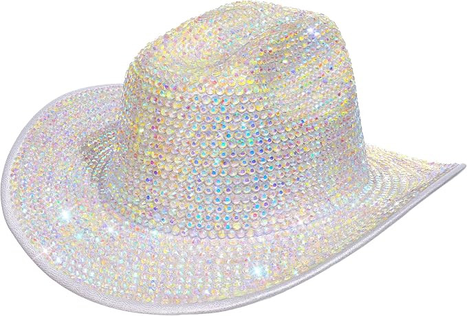 Zivyes Cowgirl Hats for Women Sparkly Fringe Cowboy Hat Disco Bachelorette Halloween Barbie Costu... | Amazon (CA)
