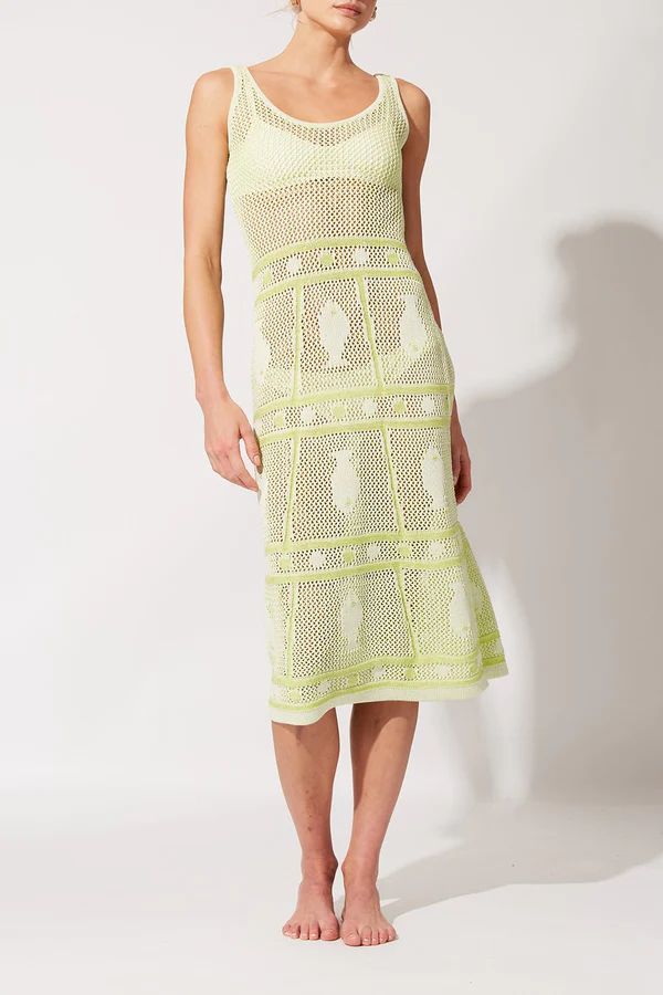 The Anne-Marie Dress Mesh Fish Motif | Solid & Striped