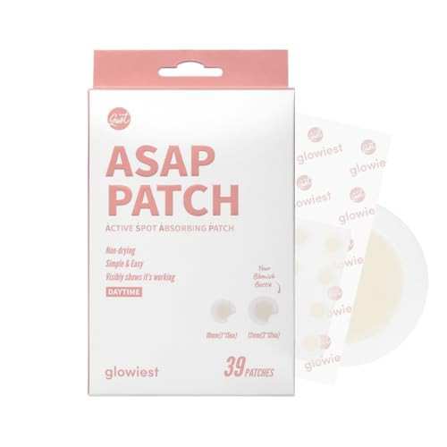 glowiest ASAP Active Spot Alleviating Patch 39 Patches [Daytime] 10mm (1 * 15ea) & 12mm (2 * 12ea) | Premium Hydrocolloid Dressing | Simple & Easy Active Treatment | Amazon (US)
