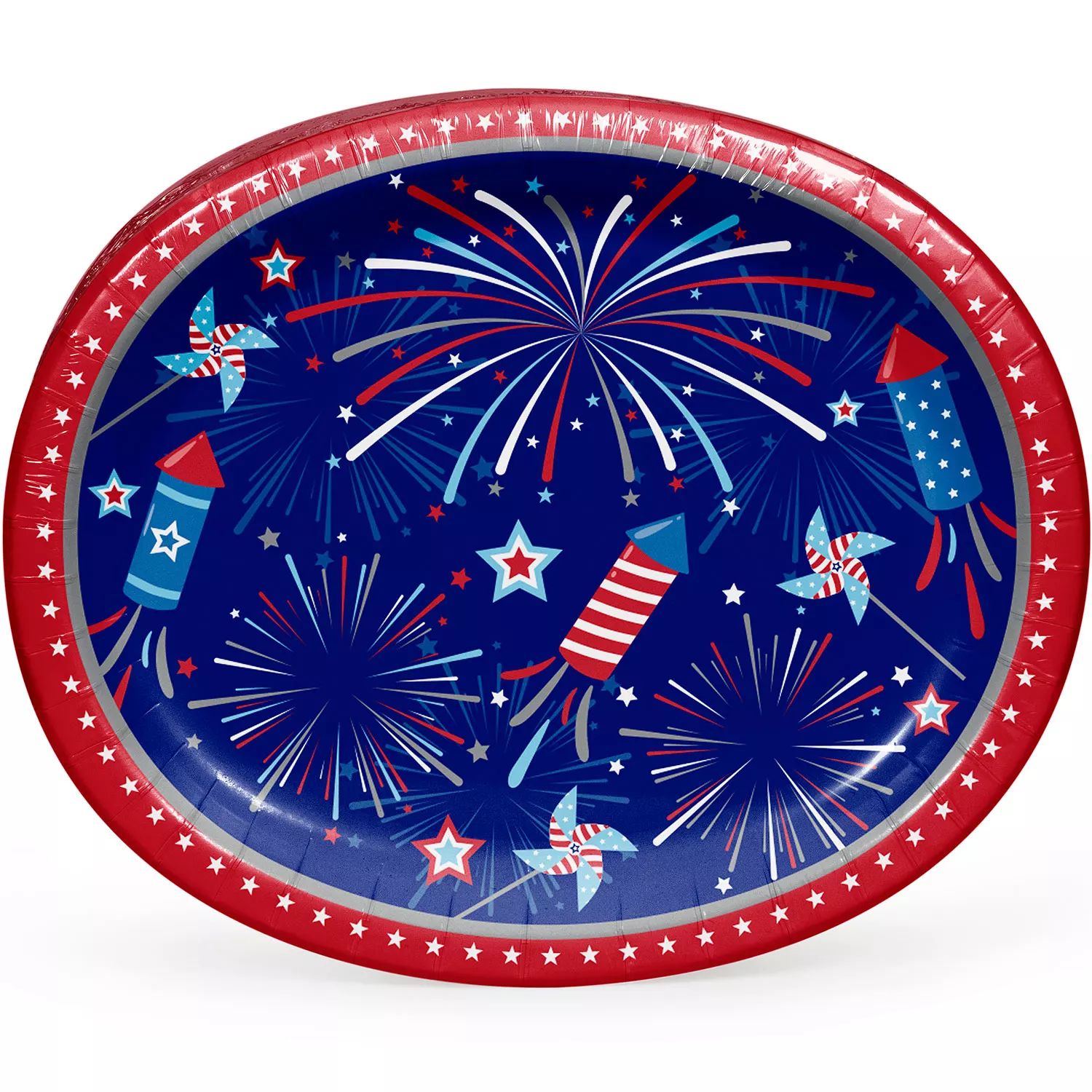 Member's Mark 4th of July Fireworks and Rockets Oval Plates, 10" x 12", 50 ct. | Sam's Club