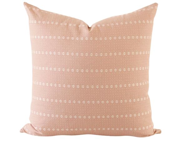 Blush Stripe Throw Pillow Cover Pink Throw Pillow Blush Boho - Etsy | Etsy (US)