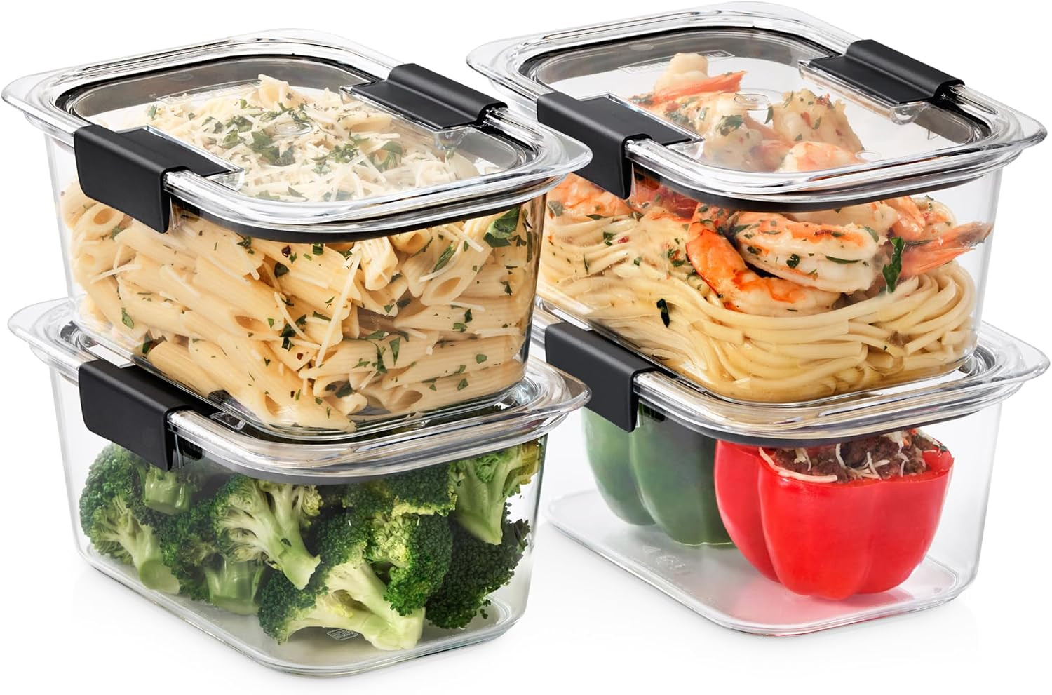 Rubbermaid Brilliance BPA Free Airtight Food Storage Containers with Lids, Set of 4 (4.7 Cup) Ideal for Lunch, Meal Prep, and Leftovers | Amazon (US)