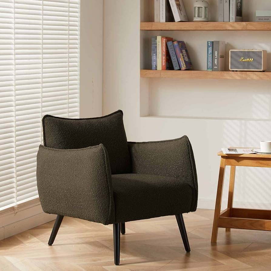 Sepnine Modern Accent Chair,Comfy Granular Flannelette Living Room Club Chair with Solid Wood Leg... | Amazon (US)