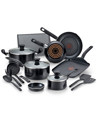 T-Fal Culinaire 16-Pc. Nonstick Aluminum Cookware Set - Macy's | Macys (US)