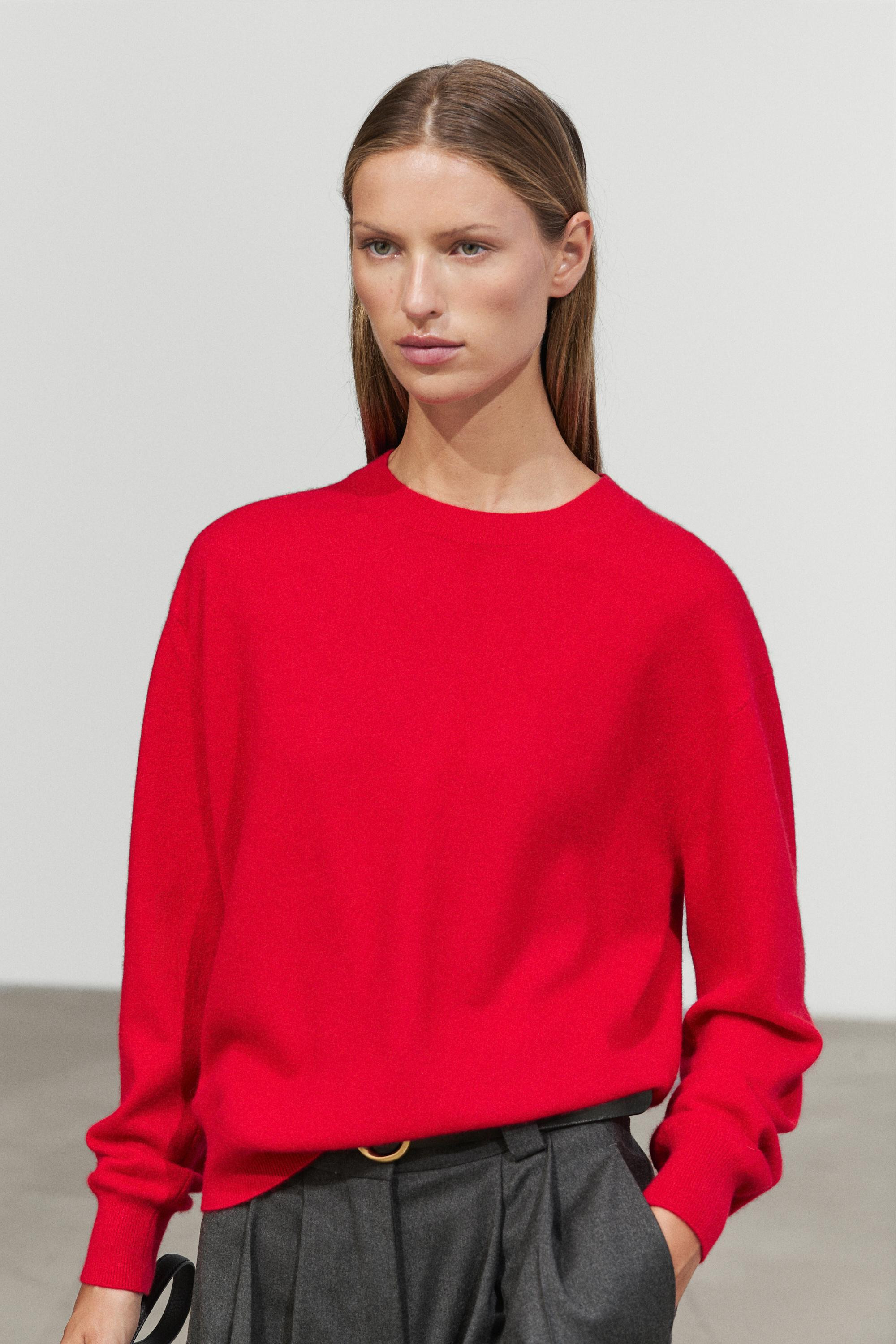 100% cashmere long sleeve sweater | Massimo Dutti UK
