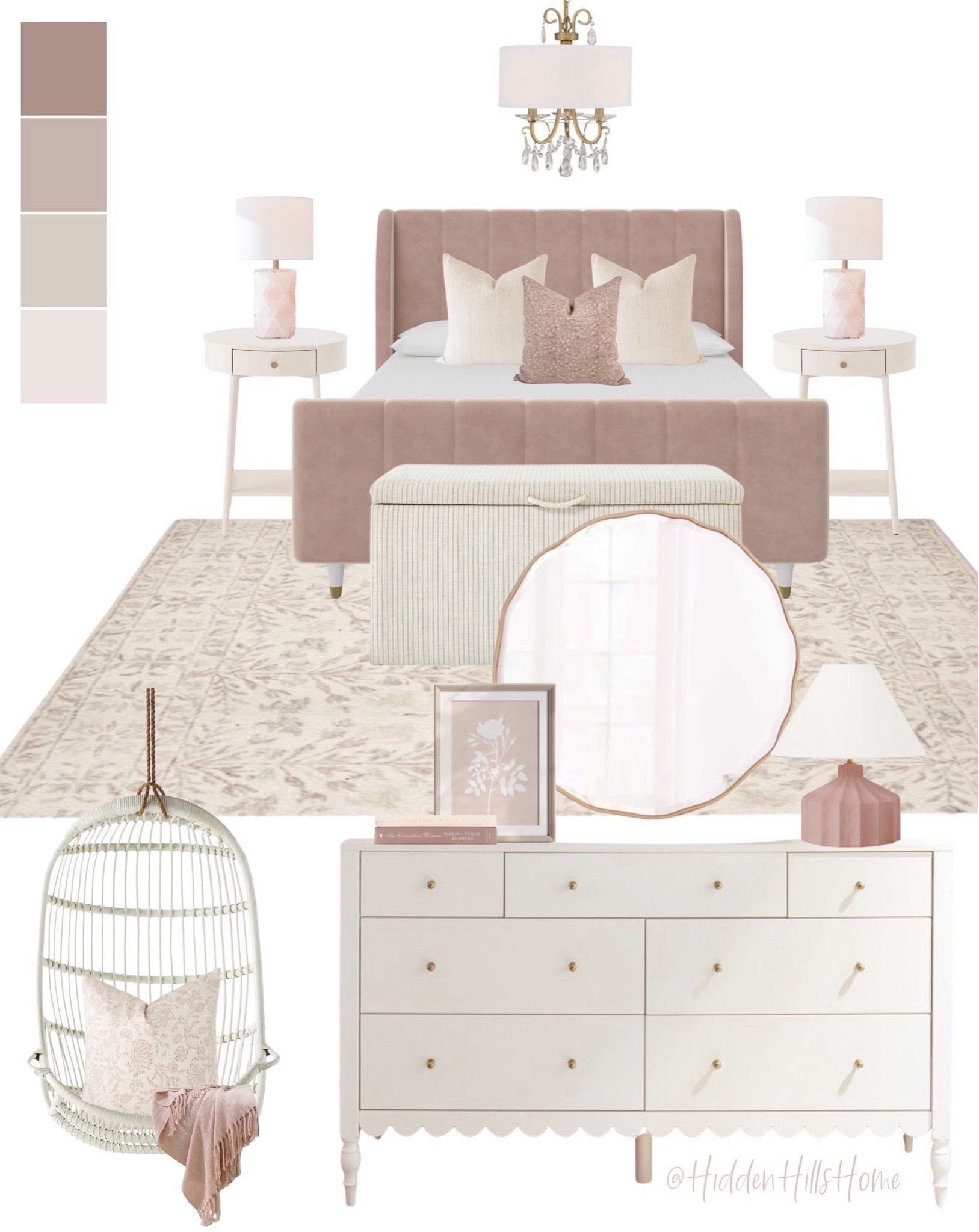 Girls bedroom mood board, modern transitional girls bedroom, pink girls bedroom design, teen girls room design #girls #pink

#LTKKids #LTKSaleAlert #LTKHome
