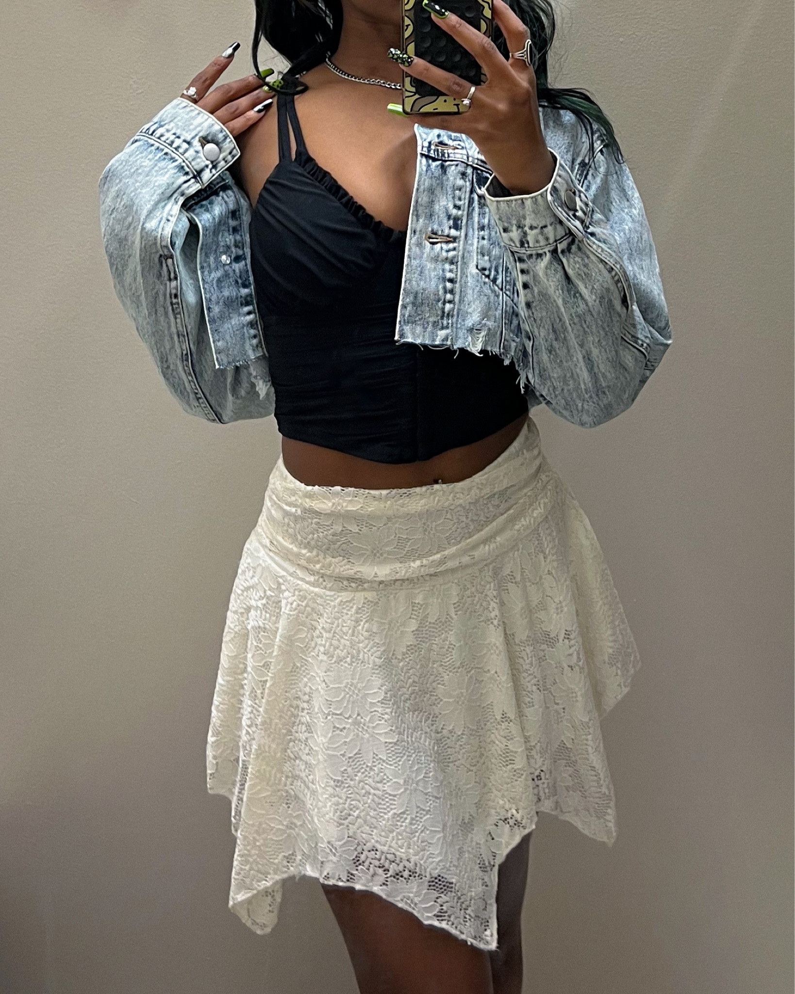 Outfit inspo x Windsor ✨
- cropped denim jacket 
- lace tank top 
- lace skirt 

#LTKSeasonal #LTKfindsunder100 #LTKstyletip