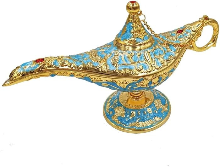 Hourwof Aladdin Genie Lamp Vintage Legend Aladdin Magic Lamp Wishing Light Arabian Costume Props ... | Amazon (US)