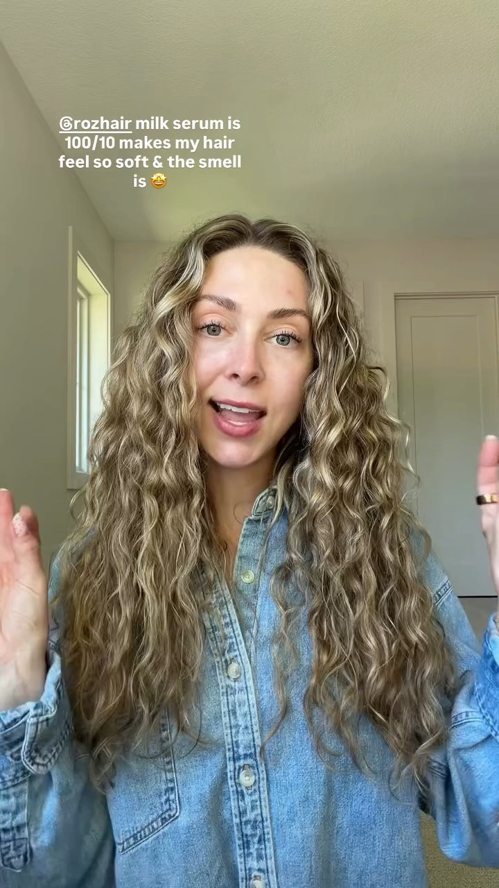 @rozhair milk serum is 100/10 makes my hair feel so soft & the smell is 🤩