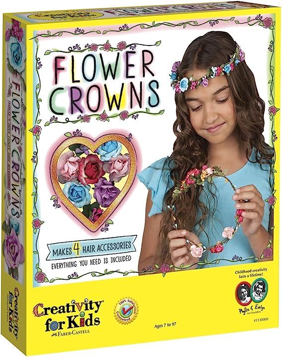 Creativity for Kids Flower Crowns Craft Kit - Create 4 Hair Accessories | Amazon (US)