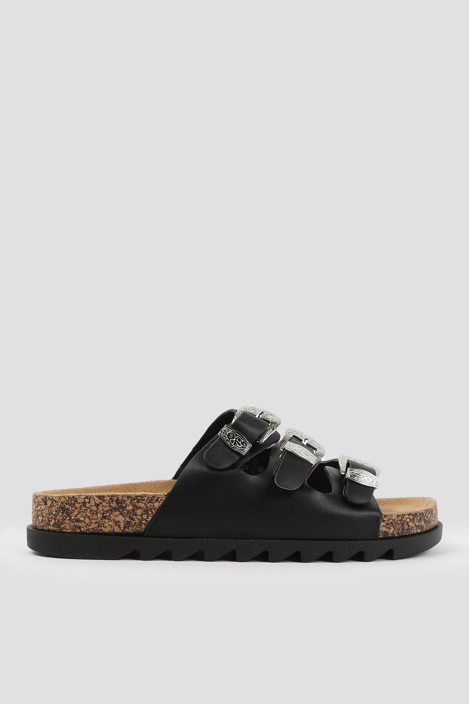Flat Sandals with Western Buckles | Ardene
