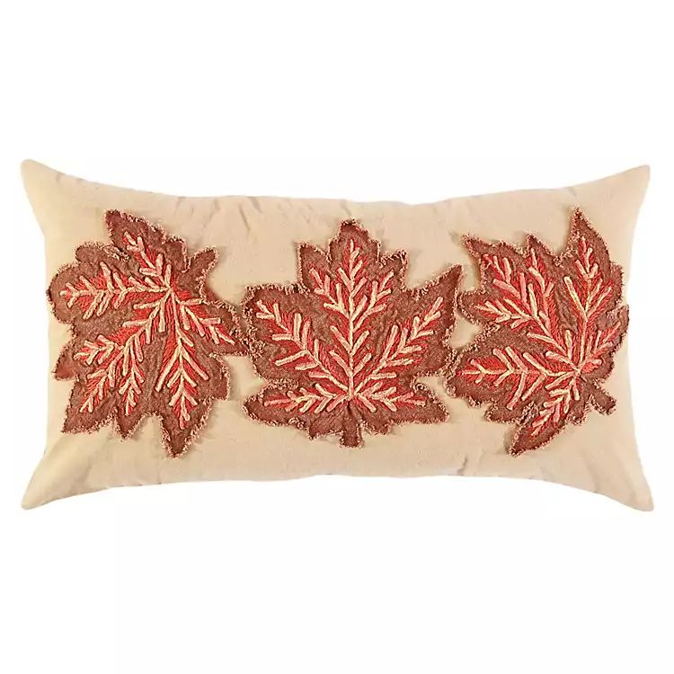 Leaf Patterned Harvest Lumbar Pillow | Kirkland's Home