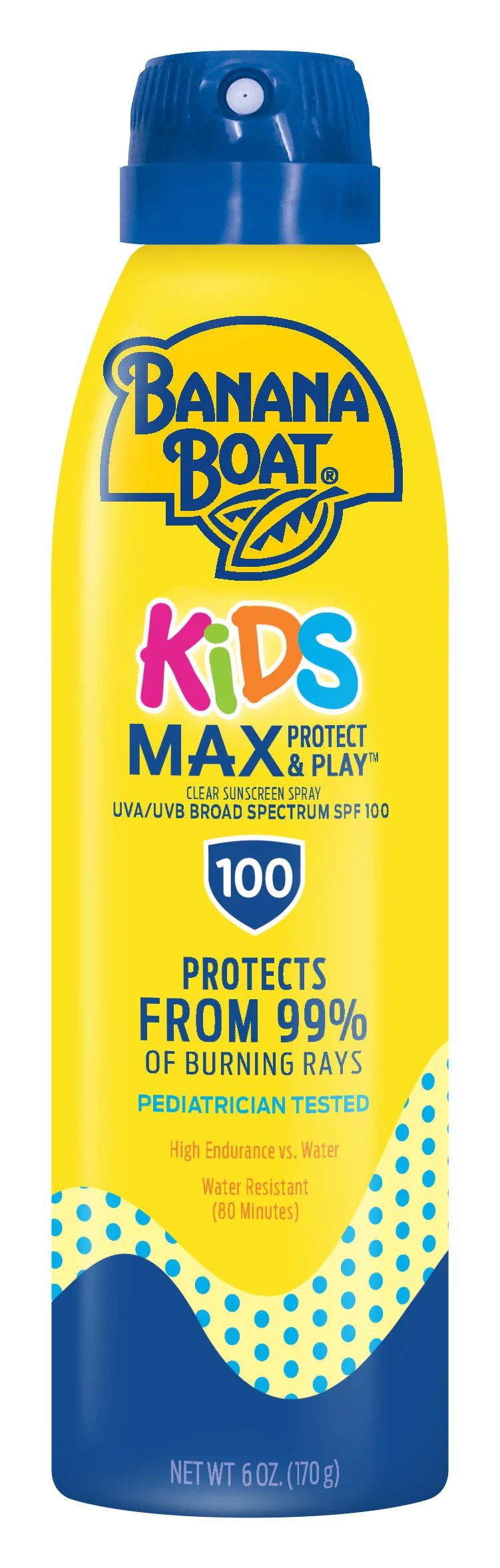 Banana Boat Kids Max Protect & Play Sunscreen Spray SPF 100, 6 oz | Walmart (US)