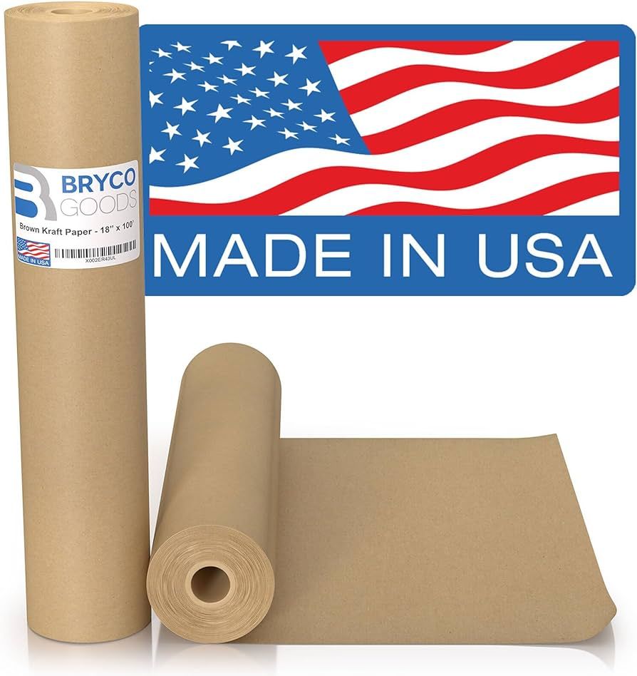 Bryco Goods 18" x 1,200" Brown Kraft Packing Paper - Versatile for Different Arts and Crafts Proj... | Amazon (US)