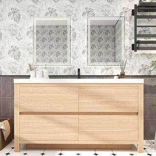 BV Better Vanity Louis 59 in. W x 20 in. D x 35 in. H Single Sink Freestanding Bath Vanity in Cha... | The Home Depot
