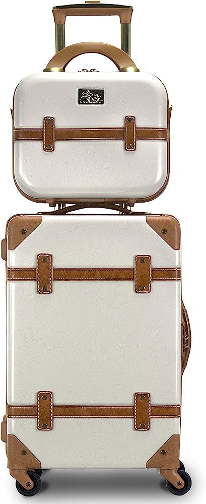 Chariot CH-505 Gatsby 2-Piece Hardside Luggage and Beauty Case Set -Ivory | Amazon (US)