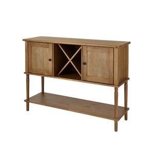 StyleWell Patina Oak Finish Wood Buffet Table with Storage (52.26 in. W x 35.10 in. H) | The Home Depot