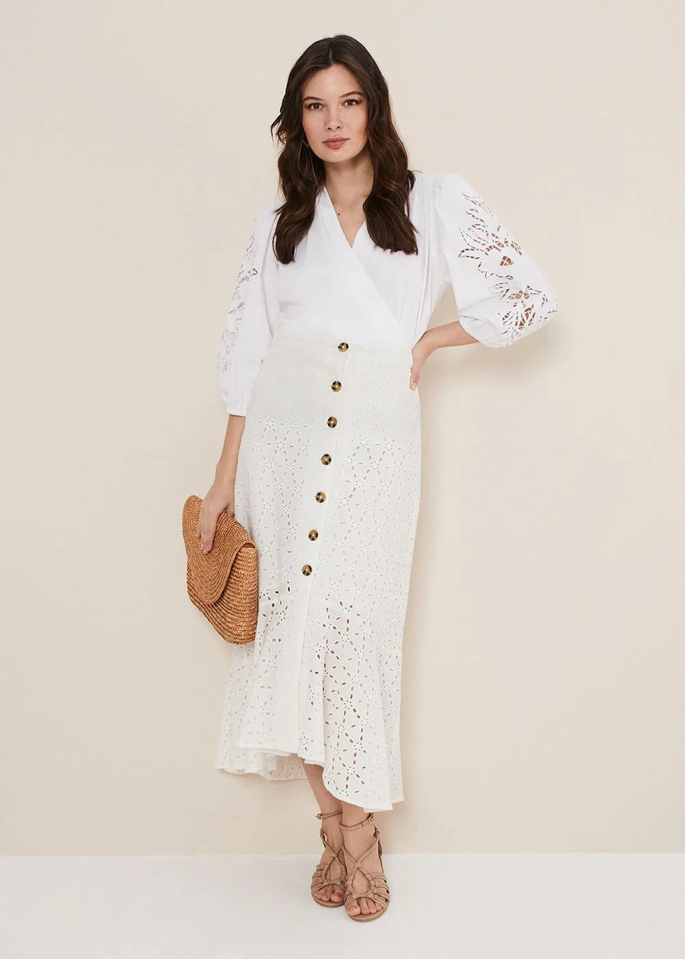 Abla Broderie Midi Skirt | Phase Eight UK | | Phase Eight