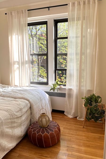 Our nyc apartment guest room. Finally got curtains! Shade is birch 
#amazonhome

#LTKhome