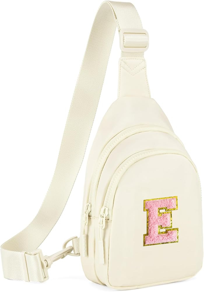 Small Initial Sling Bag Crossbody Bag Fanny Pack for Girls Women Cute Chest Bag Cross Body Bag Pe... | Amazon (US)