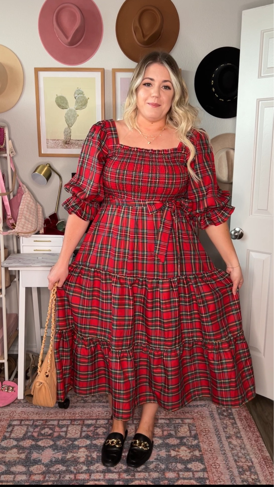 white christmas dresses It's All Possible Red Tartan Plaid Babydoll Dress, Large - The Mint Julep Boutique