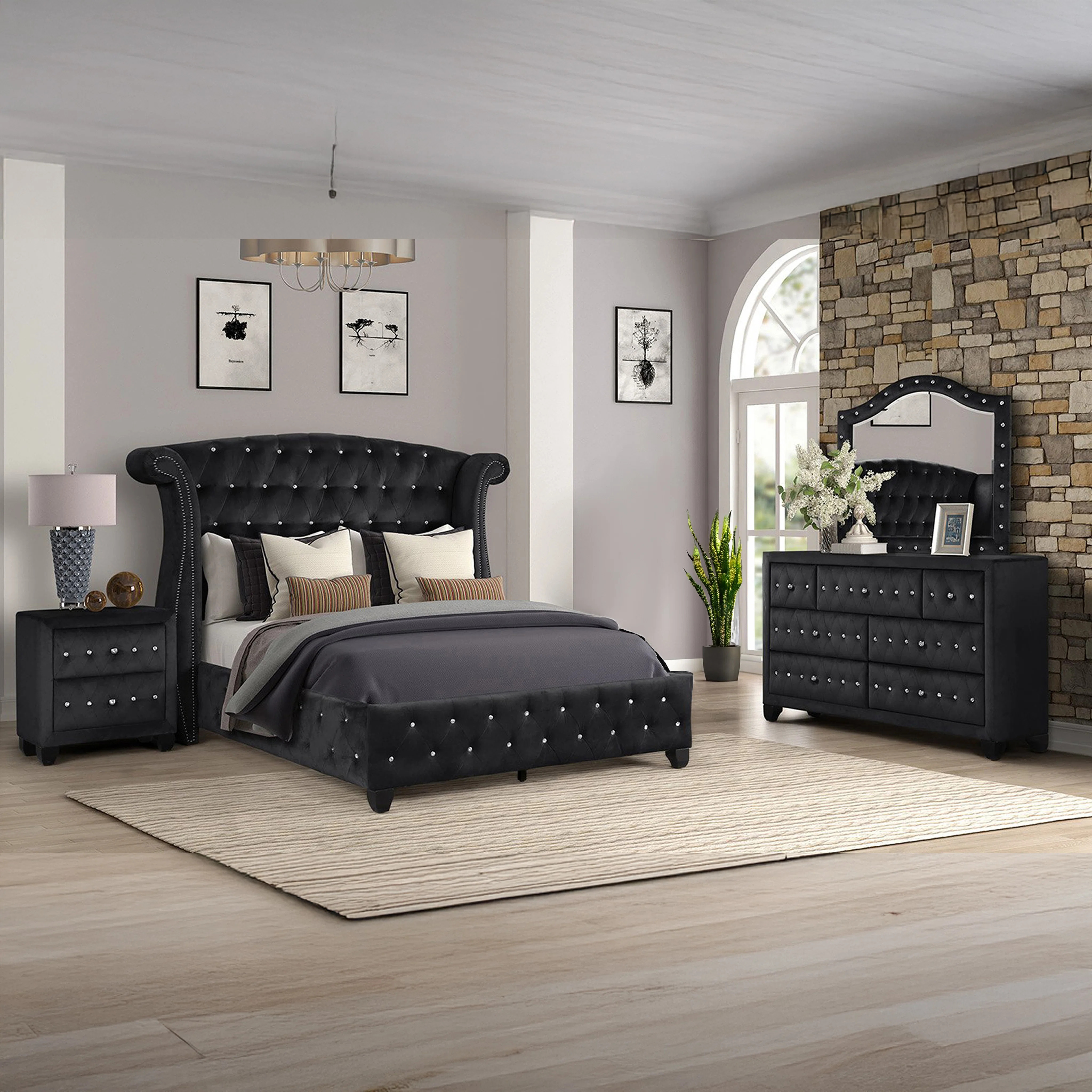 Rausch Upholstered Standard 4 Piece Bedroom Set | Wayfair North America