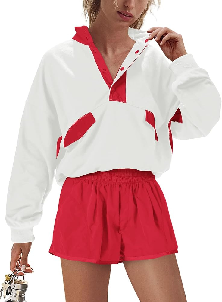 Nirovien Womens Workout Sets Short Athletic Set Activewear 2 Piece Outfits Pullover Sweatshirt an... | Amazon (US)