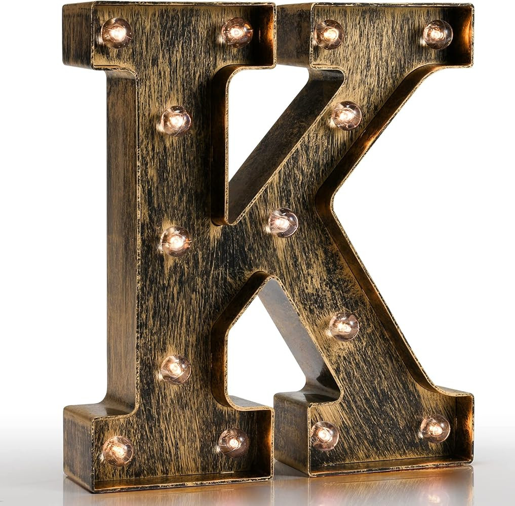 Pooqla Vintage Light Up Marquee Letters with Lights – Illuminated Industrial Style Lighted Alph... | Amazon (US)